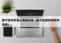 南宁软件开发公司排行榜（南宁比较好的软件企业）